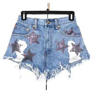 High waist jean shorts